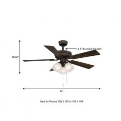Sinclair II 44 in. Indoor Oil Rubbed Bronze LED Ceiling Fan with Light by Hampton Bay -Hampton Bay Sales oil rubbed bronze hampton bay ceiling fans with lights al958b eb a0 1000
