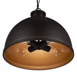 Tallulah 4-Light Oil Rubbed Bronze Pendant Hanging Light, Dome Kitchen Pendant Lighting by Hampton Bay