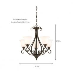 Westwood 5-Light Oil-Rubbed Bronze Chandelier with Frosted White Glass Shades by Hampton Bay -Hampton Bay Sales oil rubbed bronze hampton bay chandeliers iay8115a 4 40 1000