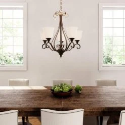 Westwood 5-Light Oil-Rubbed Bronze Chandelier with Frosted White Glass Shades by Hampton Bay -Hampton Bay Sales oil rubbed bronze hampton bay chandeliers iay8115a 4 c3 1000