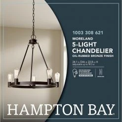 Moreland 5-Light Traditional Oil-Rubbed Bronze Hanging Wagon Wheel Candlestick Chandelier by Hampton Bay -Hampton Bay Sales oil rubbed bronze hampton bay chandeliers jqi9115a c3 1000