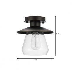Northmoore 1-Light Oil Rubbed Bronze and Glass Vintage Semi-Flush Mount by Hampton Bay -Hampton Bay Sales oil rubbed bronze hampton bay flush mount lights 60355 31 1000