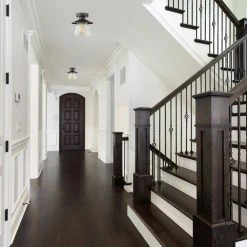 Northmoore 1-Light Oil Rubbed Bronze and Glass Vintage Semi-Flush Mount by Hampton Bay -Hampton Bay Sales oil rubbed bronze hampton bay flush mount lights 60355 44 1000