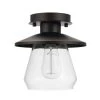 Northmoore 1-Light Oil Rubbed Bronze and Glass Vintage Semi-Flush Mount by Hampton Bay