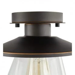 Northmoore 1-Light Oil Rubbed Bronze and Glass Vintage Semi-Flush Mount by Hampton Bay -Hampton Bay Sales oil rubbed bronze hampton bay flush mount lights 60355 66 1000