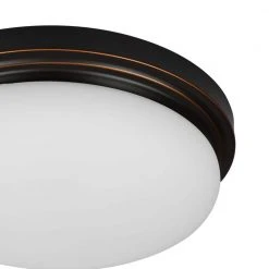 Chilton 15 in. 170-Watt Equivalent Oil-Rubbed Bronze Selectable Integrated LED Flush Mount with Glass Shade by Hampton Bay -Hampton Bay Sales oil rubbed bronze hampton bay flush mount lights cg1aa026fr1q25 1d 1000