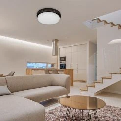 Chilton 15 in. 170-Watt Equivalent Oil-Rubbed Bronze Selectable Integrated LED Flush Mount with Glass Shade by Hampton Bay -Hampton Bay Sales oil rubbed bronze hampton bay flush mount lights cg1aa026fr1q25 1f 1000