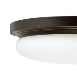 Chilton 15 in. 170-Watt Equivalent Oil-Rubbed Bronze Selectable Integrated LED Flush Mount with Glass Shade by Hampton Bay -Hampton Bay Sales oil rubbed bronze hampton bay flush mount lights cg1aa026fr1q25 40 1000
