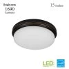 Chilton 15 in. 170-Watt Equivalent Oil-Rubbed Bronze Selectable Integrated LED Flush Mount with Glass Shade by Hampton Bay