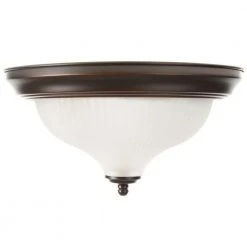 11 in. 2-Light Oil-Rubbed Bronze Flush Mount with Frosted Swirl Glass Shade by Hampton Bay -Hampton Bay Sales oil rubbed bronze hampton bay flush mount lights fzp8012a orb 31 1000