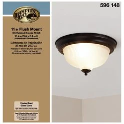 11 in. 2-Light Oil-Rubbed Bronze Flush Mount with Frosted Swirl Glass Shade by Hampton Bay -Hampton Bay Sales oil rubbed bronze hampton bay flush mount lights fzp8012a orb c3 1000