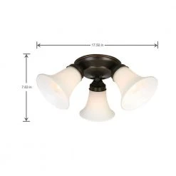 17.5 in. 3-Light Oil-Rubbed Bronze Flush Mount with Bell Shaped Frosted Glass Shades by Hampton Bay 12 17.5 in. 3-Light Oil-Rubbed Bronze Flush Mount with Bell Shaped Frosted Glass Shades by Hampton Bay -Hampton Bay Sales oil rubbed bronze hampton bay flush mount lights isr8083a 2 1d 1000