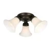 17.5 in. 3-Light Oil-Rubbed Bronze Flush Mount with Bell Shaped Frosted Glass Shades by Hampton Bay