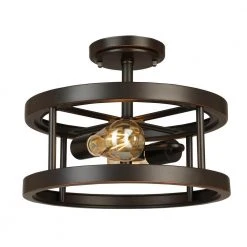Moreland 13 in. 2-Light Oil-Rubbed Bronze Semi-Flush Mount by Hampton Bay