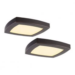 Square 12 in. Oil-rubbed bronze Selectable LED Flush Mount (2-Pack) by Hampton Bay -Hampton Bay Sales oil rubbed bronze hampton bay flush mount lights jxr3011l 2 orb 77 1000