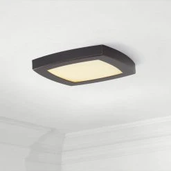 Square 12 in. Oil-rubbed bronze Selectable LED Flush Mount (2-Pack) by Hampton Bay -Hampton Bay Sales oil rubbed bronze hampton bay flush mount lights jxr3011l 2 orb c3 1000