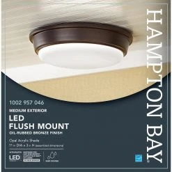 Oil Rubbed Bronze Integrated LED Outdoor Flush Mount by Hampton Bay -Hampton Bay Sales oil rubbed bronze hampton bay outdoor flush mount lights ike2001l 4f 1000