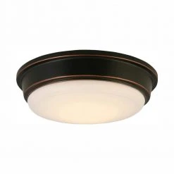 Oil Rubbed Bronze Integrated LED Outdoor Flush Mount by Hampton Bay