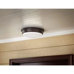 Oil Rubbed Bronze Integrated LED Outdoor Flush Mount by Hampton Bay -Hampton Bay Sales oil rubbed bronze hampton bay outdoor flush mount lights ike2001l c3 1000