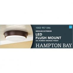 Oil Rubbed Bronze Integrated LED Outdoor Flush Mount by Hampton Bay -Hampton Bay Sales oil rubbed bronze hampton bay outdoor flush mount lights ike2001l fa 1000