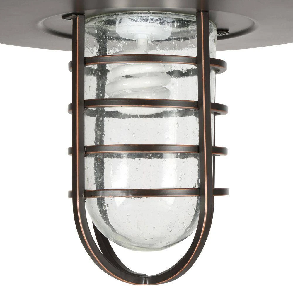 Dual-Purpose 1-Light Outdoor Hanging Oil-Rubbed Bronze Pendant or Flushmount Lantern by Hampton Bay 2 Dual-Purpose 1-Light Outdoor Hanging Oil-Rubbed Bronze Pendant or Flushmount Lantern by Hampton Bay - Image 2