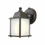 1-Light Oil-Rubbed Bronze Outdoor Dusk-to-Dawn Wall-Mount Lantern Sconce by Hampton Bay
