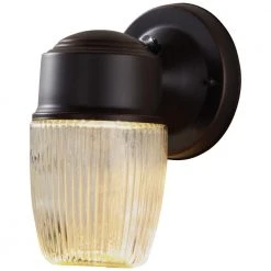 Dusk-to-Dawn Oil-Rubbed Bronze LED Outdoor Wall Lantern Sconce by Hampton Bay -Hampton Bay Sales oil rubbed bronze hampton bay outdoor sconces igp1691l 3 1d 1000