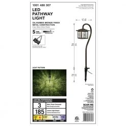 Melbourne Low-Voltage 10-Watt Equivalent Oil-Rubbed Bronze Outdoor Integrated LED Landscape Tiffany Style Path Light by Hampton Bay -Hampton Bay Sales oil rubbed bronze hampton bay path lights itb1501l 2 40 1000