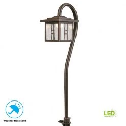 Melbourne Low-Voltage 10-Watt Equivalent Oil-Rubbed Bronze Outdoor Integrated LED Landscape Tiffany Style Path Light by Hampton Bay