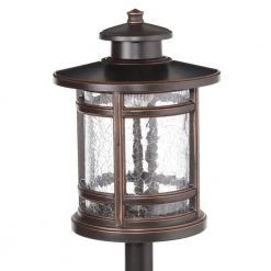 Low-Voltage 3-Watt Oil Rubbed Bronze Outdoor Integrated LED Landscape Path Lights with Crackled Shade (8-pack) by Hampton Bay -Hampton Bay Sales oil rubbed bronze hampton bay path lights jaq1501l 2 8pk crac 4f 1000