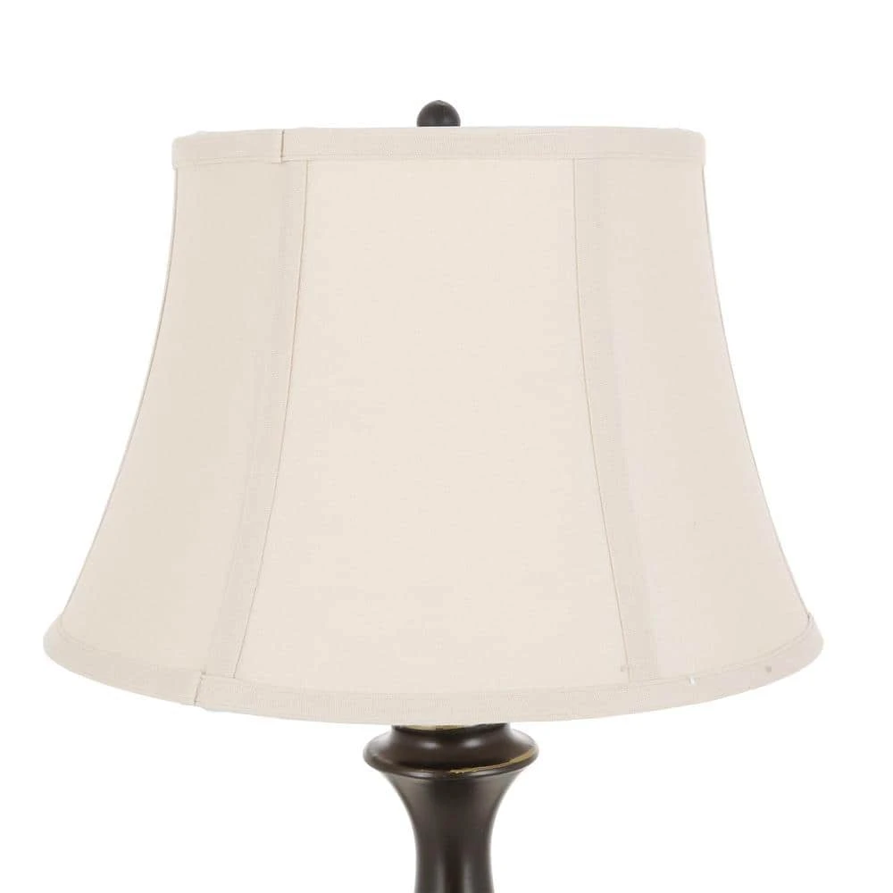 Candler 25.75 in. Oil Rubbed Bronze Table Lamp with Bell Shaped Cream Shade by Hampton Bay 5 Candler 25.75 in. Oil Rubbed Bronze Table Lamp with Bell Shaped Cream Shade by Hampton Bay - Image 5