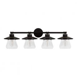 Northmoore 35 in. 4-Light Oil Rubbed Bronze Farmhouse Bathroom Vanity Light by Hampton Bay