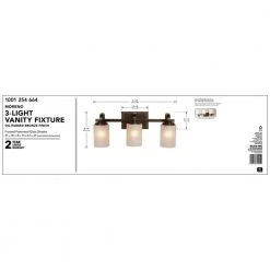 3-Light 21 in. Oil-Rubbed Bronze Contemporary Bathroom Vanity Light with Frosted Patterned Glass Shade by Hampton Bay -Hampton Bay Sales oil rubbed bronze hampton bay vanity lighting wb1001 vf d4 1000
