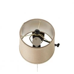 Ellsworth 1-Light Oil Rubbed Bronze Swing Arm Plug-In Wall Lamp with Fabric Shade by Hampton Bay -Hampton Bay Sales oil rubbed bronze hampton bay wall lamps hdp30115 1f 1000