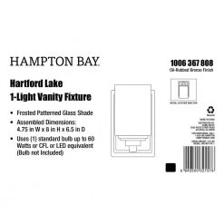 Hartford Lake 7.28 in. 1-Light Oil Rubbed Bronze Indoor Wall Sconce with Linen Glass Shade, Rustic Farmhouse Wall Light by Hampton Bay 12 Hartford Lake 7.28 in. 1-Light Oil Rubbed Bronze Indoor Wall Sconce with Linen Glass Shade, Rustic Farmhouse Wall Light by Hampton Bay -Hampton Bay Sales oil rubbed bronze hampton bay wall sconces wb1001 vf 1 fa 1000