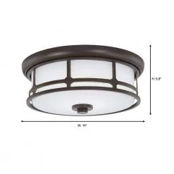 Portland Court 14 in. 1-Light Oil Rubbed Bronze with Gold Highlights LED Flush Mount by Hampton Bay -Hampton Bay Sales oil rubbed bronze with gold highlights hampton bay flush mount lights 23984 40 1000