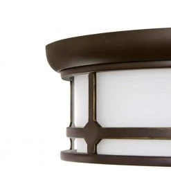 Portland Court 14 in. 1-Light Oil Rubbed Bronze with Gold Highlights LED Flush Mount by Hampton Bay -Hampton Bay Sales oil rubbed bronze with gold highlights hampton bay flush mount lights 23984 66 1000