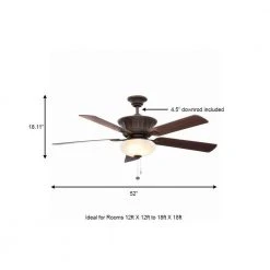 Edenwilde 52 in. Indoor Oil Rubbed Bronze Ceiling Fan with Light Kit by Hampton Bay -Hampton Bay Sales oiled bronze gold hampton bay ceiling fans with lights al974 obg a0 1000