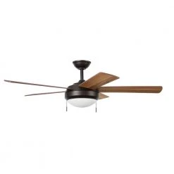 Claret 52 in. Indoor Oil Rubbed Bronze Ceiling Fan with Light Kit by Hampton Bay