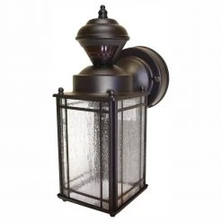 Shaker Cove Mission 150° Outdoor Oiled Rubbed Bronze Motion-Sensing Wall Lantern Sconce by Hampton Bay