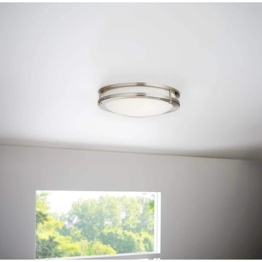 Chalene 15 in. 1-Light Pewter Clip Integrated LED Flush Mount by Hampton Bay 2 Chalene 15 in. 1-Light Pewter Clip Integrated LED Flush Mount by Hampton Bay - Image 2