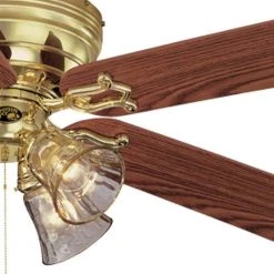 Carriage House 52 in. Indoor LED Polished Brass Ceiling Fan with Light Kit, Reversible Motor and Reversible Blades by Hampton Bay -Hampton Bay Sales polished brass hampton bay ceiling fans with lights 46008 c3 1000
