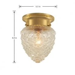 1-Light Polished Brass Flush Mount Light with Acorn Shaped Glass Shade by Hampton Bay 19 1-Light Polished Brass Flush Mount Light with Acorn Shaped Glass Shade by Hampton Bay -Hampton Bay Sales polished brass hampton bay flush mount lights jo201h 76 1000