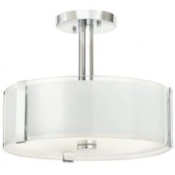 Bourland 14 in. 3-Light Polished Chrome Semi-Flush Mount Kitchen Ceiling Light Fixture by Hampton Bay
