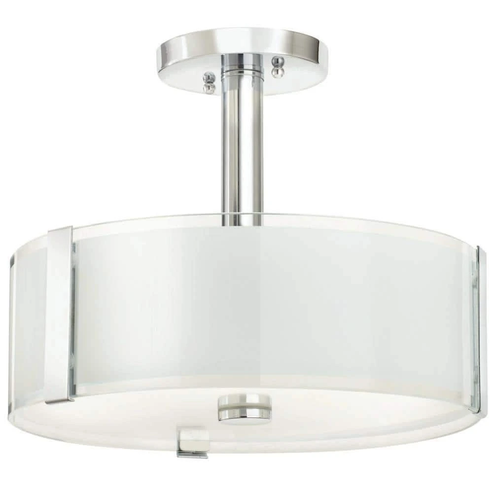Bourland 14 in. 3-Light Polished Chrome Semi-Flush Mount Kitchen Ceiling Light Fixture by Hampton Bay 1 Bourland 14 in. 3-Light Polished Chrome Semi-Flush Mount Kitchen Ceiling Light Fixture by Hampton Bay