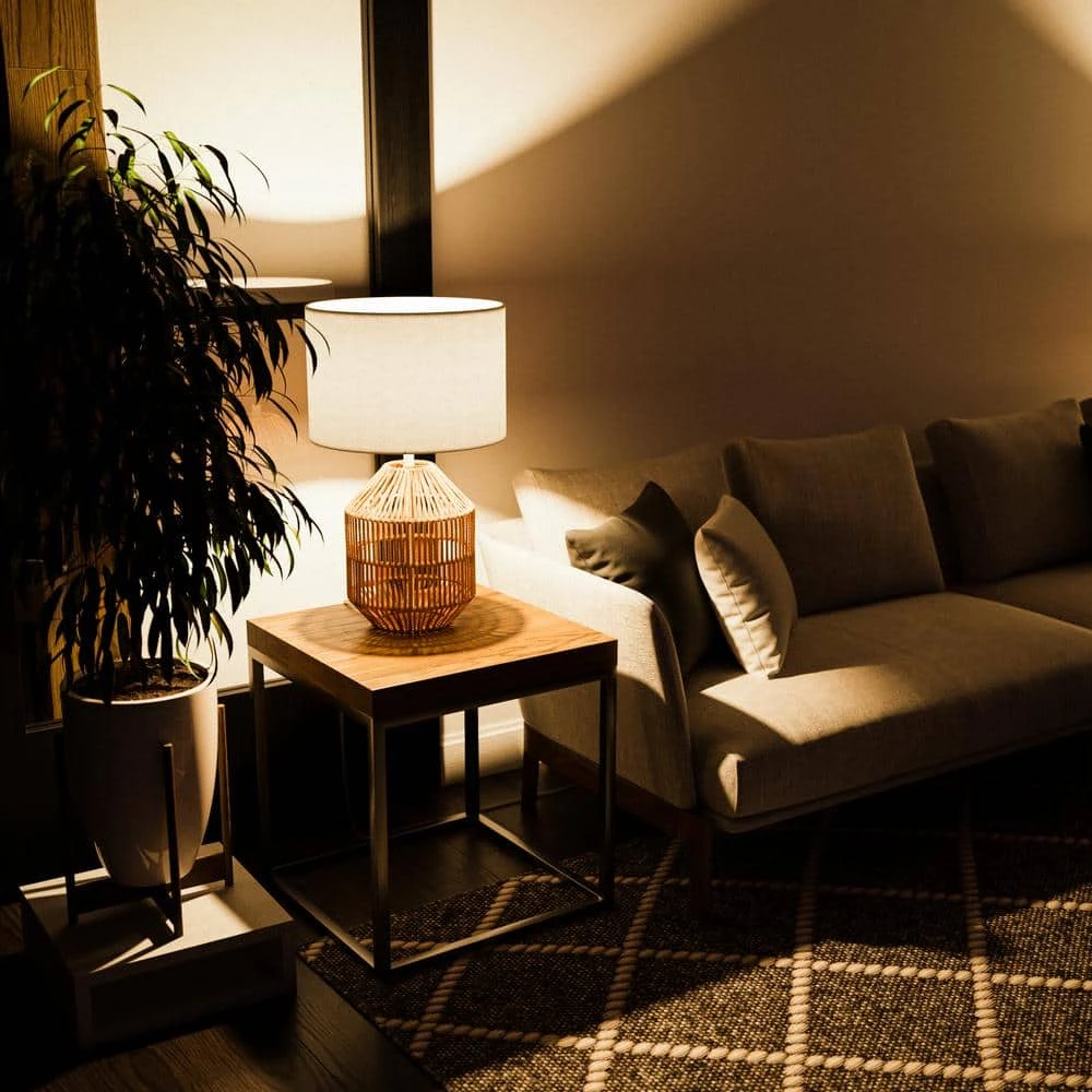 Quinton 24.5 in. Rattan Accent Lamp by Hampton Bay 9 Quinton 24.5 in. Rattan Accent Lamp by Hampton Bay - Image 9