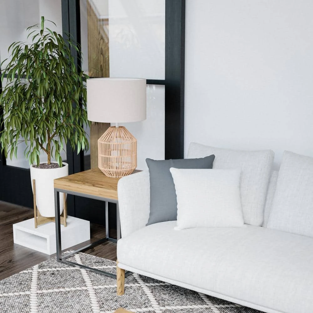 Quinton 24.5 in. Rattan Accent Lamp by Hampton Bay 7 Quinton 24.5 in. Rattan Accent Lamp by Hampton Bay - Image 7