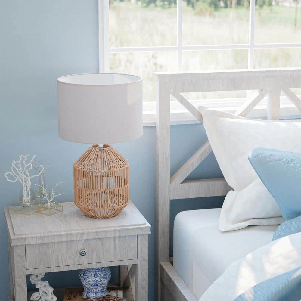 Quinton 24.5 in. Rattan Accent Lamp by Hampton Bay 11 Quinton 24.5 in. Rattan Accent Lamp by Hampton Bay - Image 11