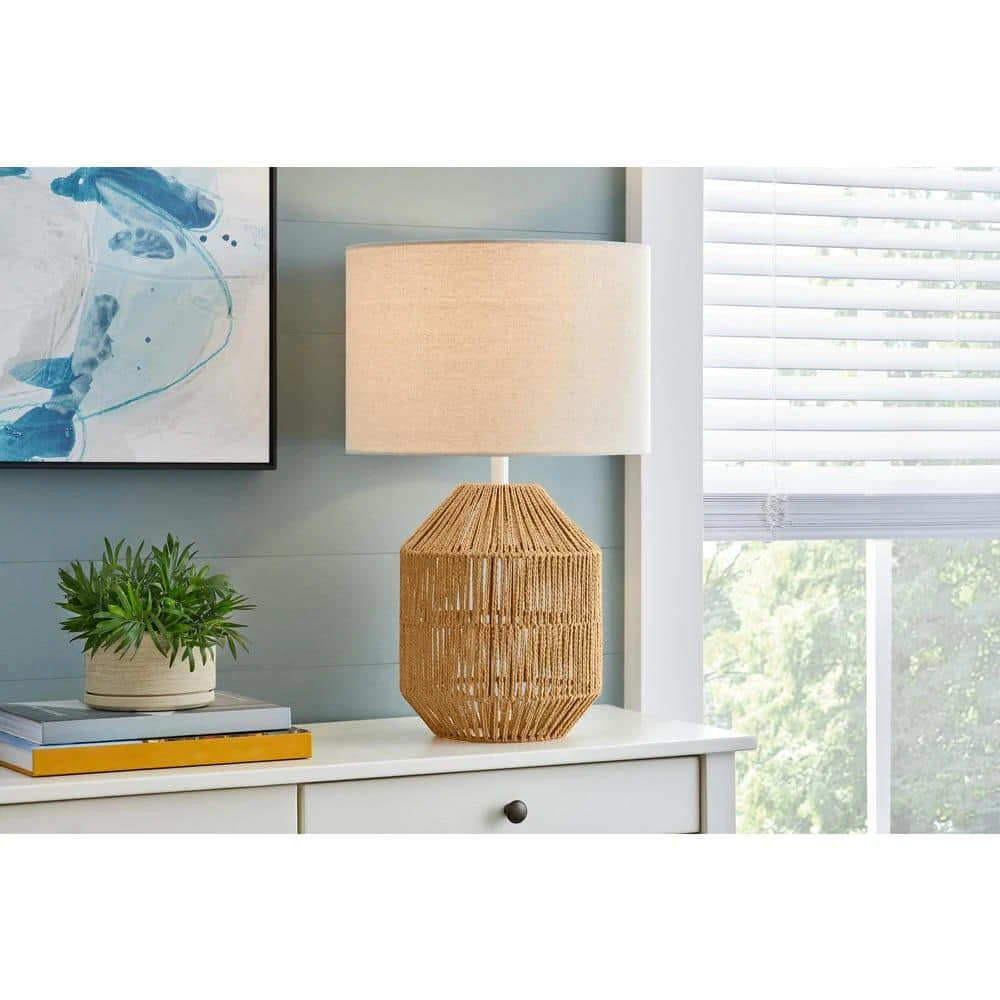 Quinton 24.5 in. Rattan Accent Lamp by Hampton Bay 2 Quinton 24.5 in. Rattan Accent Lamp by Hampton Bay - Image 2