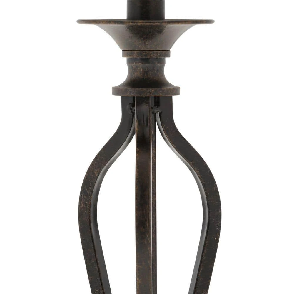 Rhodes 28 in. Bronze Table Lamp with Natural Linen Shade by Hampton Bay 7 Rhodes 28 in. Bronze Table Lamp with Natural Linen Shade by Hampton Bay - Image 7